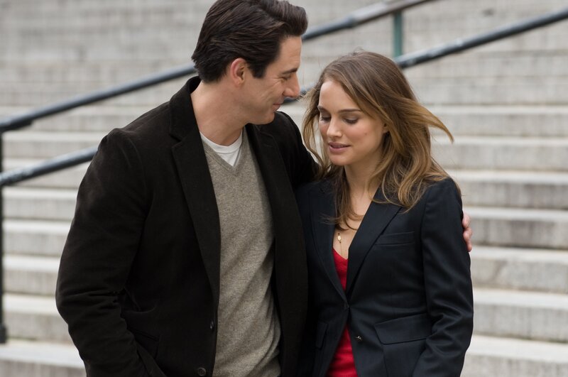 man and woman on stairs