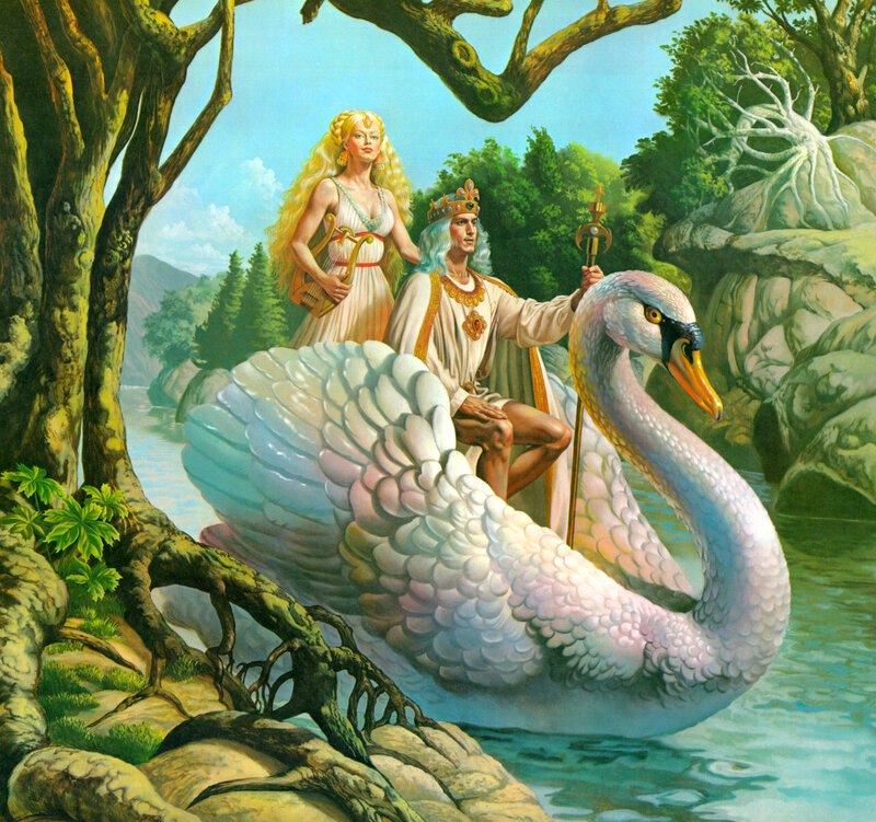 Man and Woman on Swan