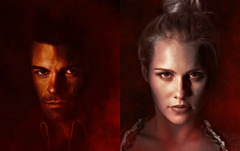 Man and Woman Portrait — Red