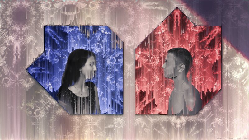 Man and Woman Portraits — Blue