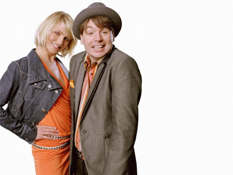 Man and Woman Posing — Orange, Playful