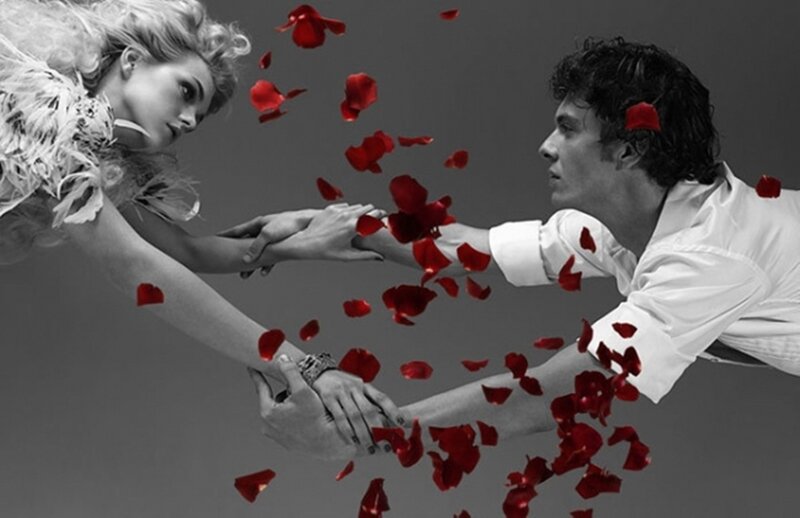 Man and Woman Reaching