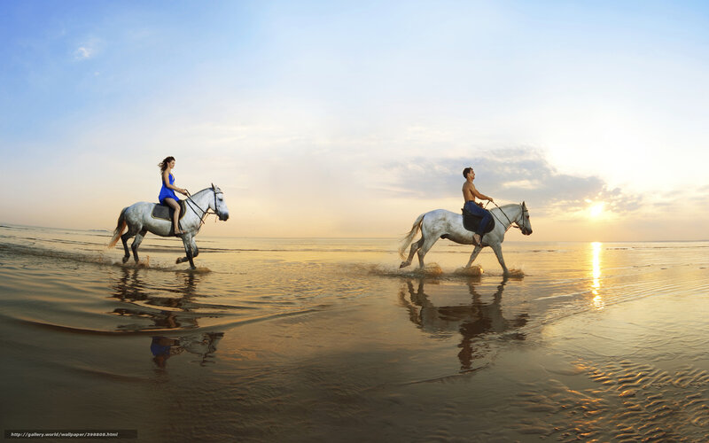 Man and Woman Riding Horses