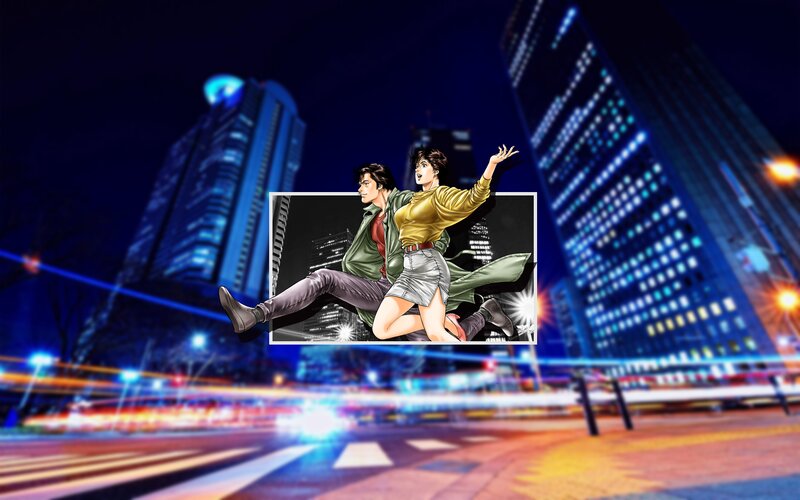 Man and Woman Running — Blue, Dynamic