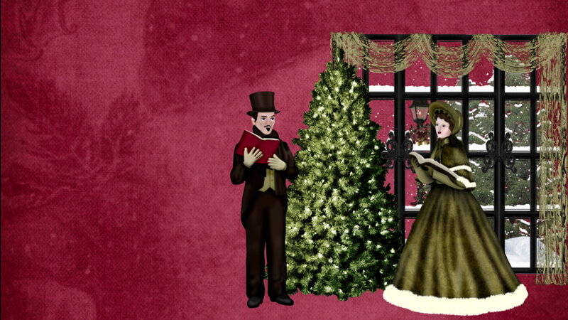 Man and Woman Singing — Red