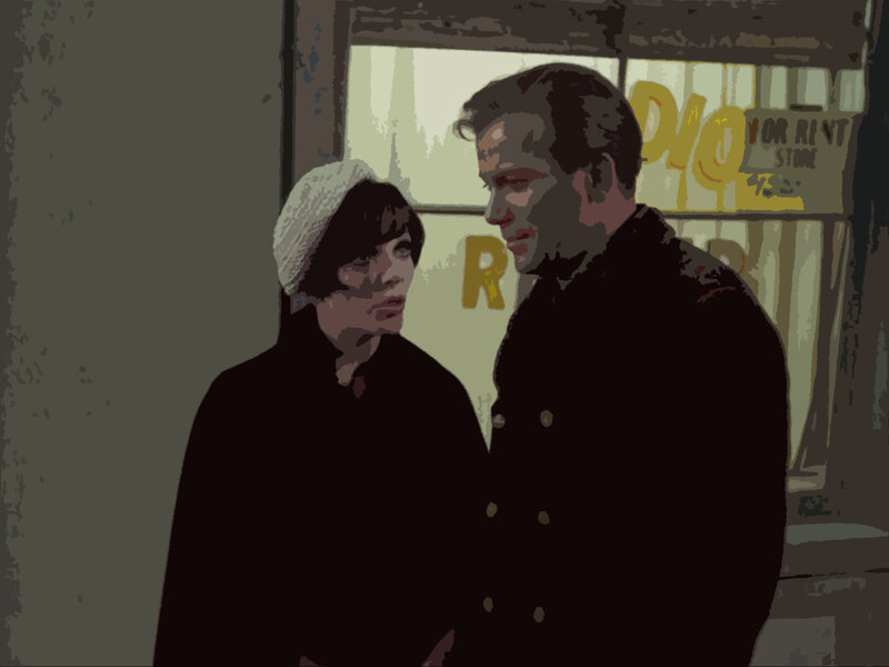 man and woman standing outside