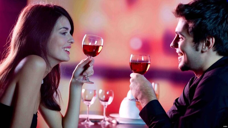 Man and Woman Toasting