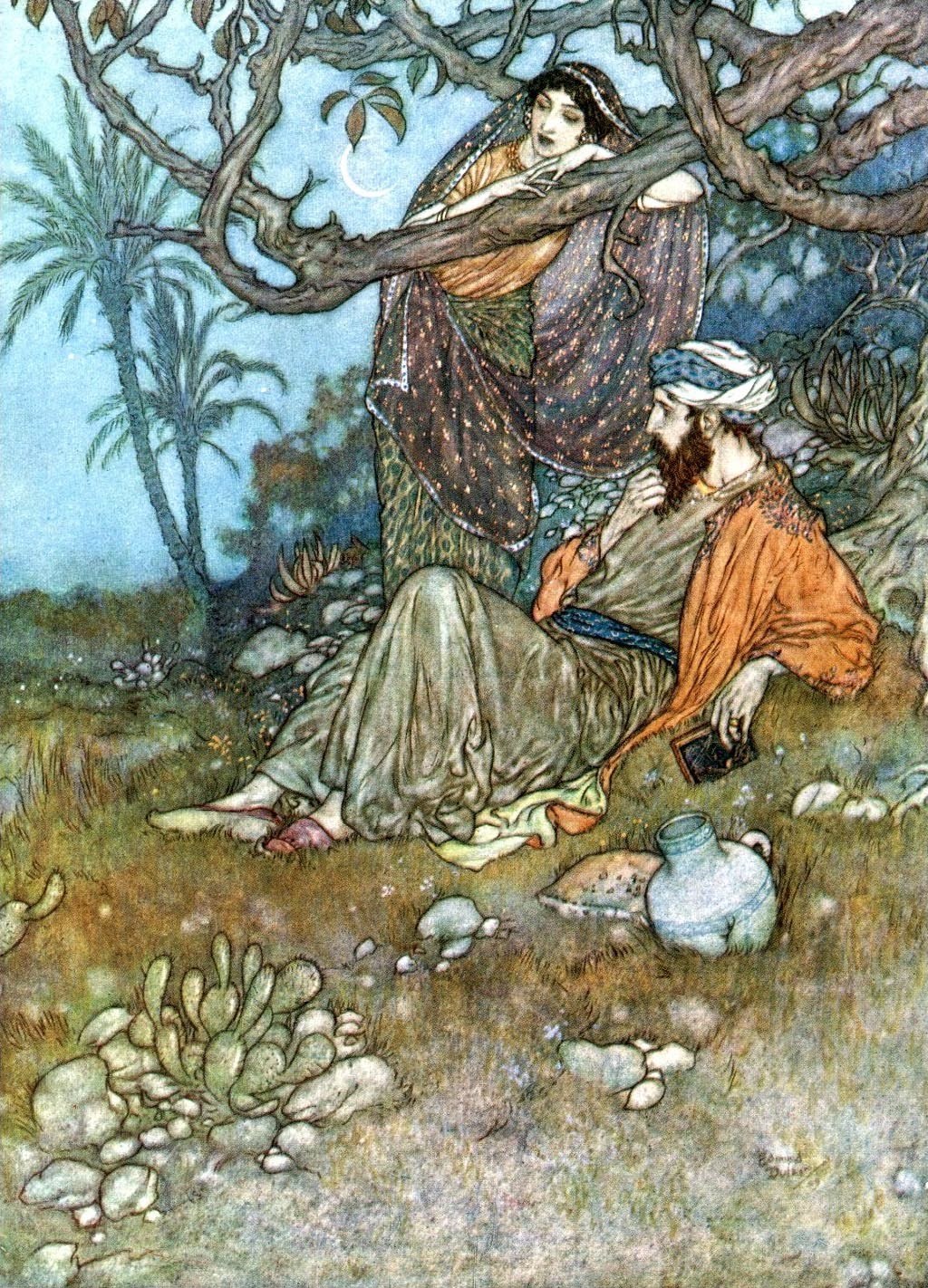 Man and woman under a tree