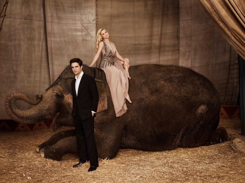 Man and woman with an elephant