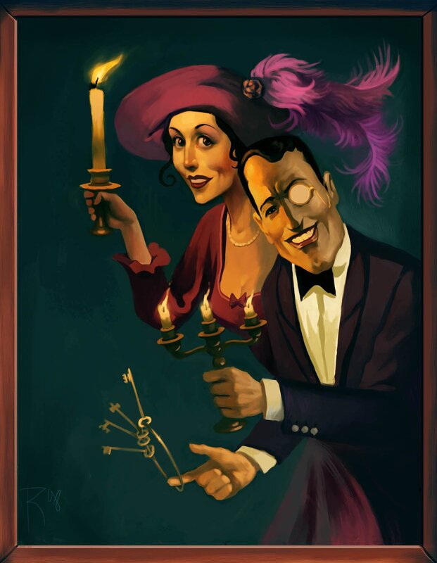 Man and woman with candles