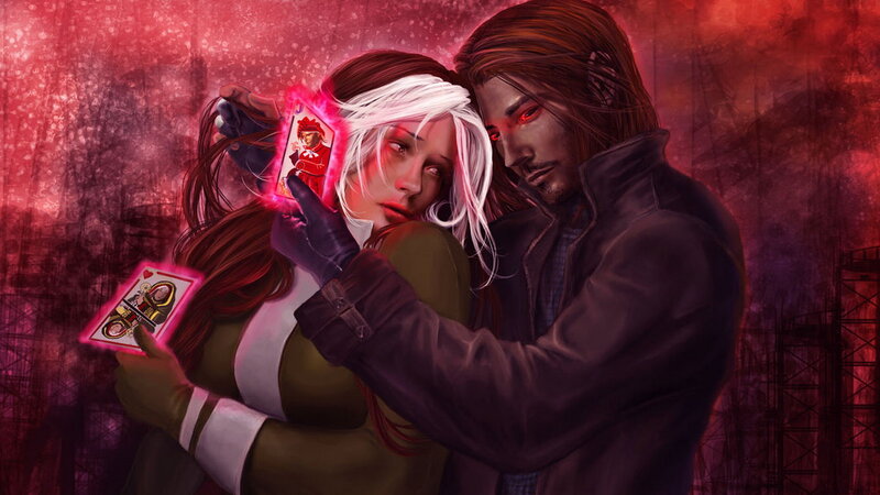 Man and Woman with Cards