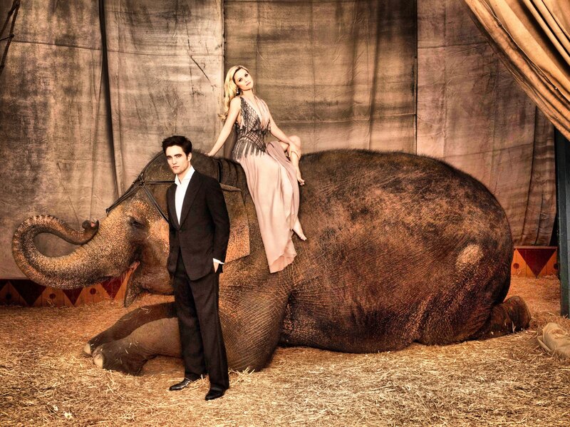 Man and woman with elephant