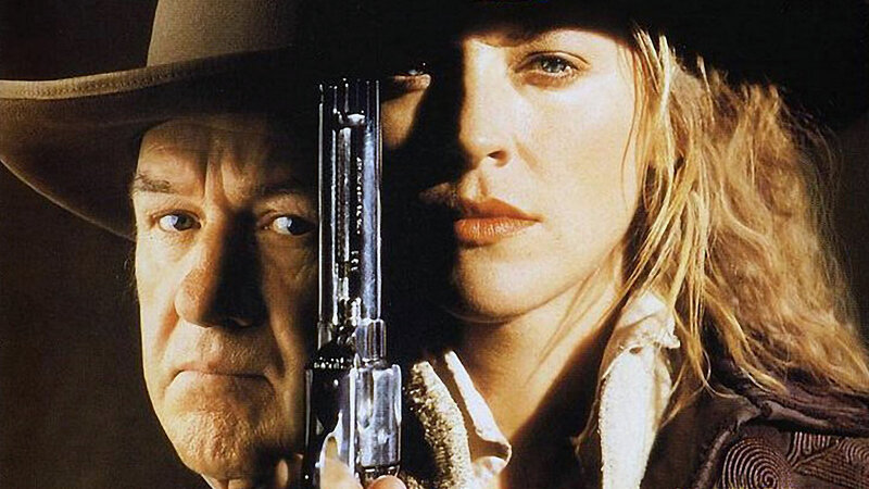 Man and Woman with Gun — Brown, Dramatic