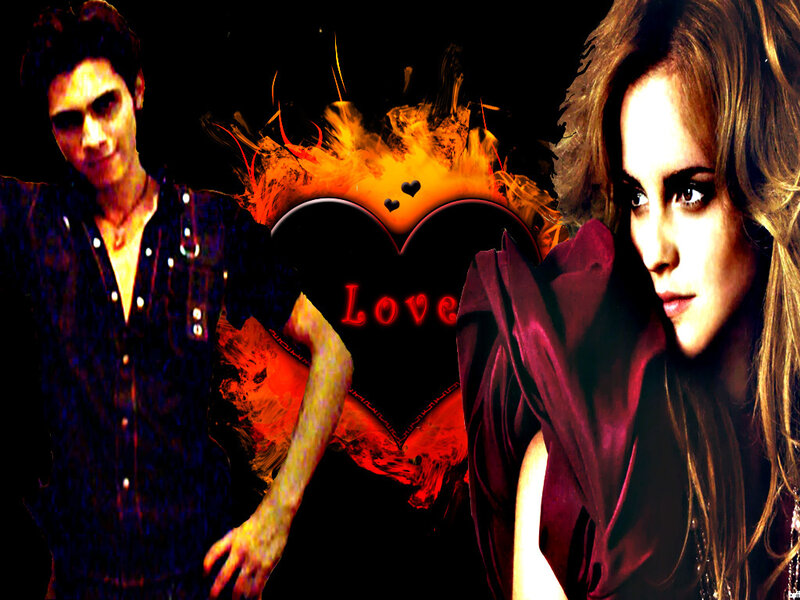 Man and Woman with Heart — Black