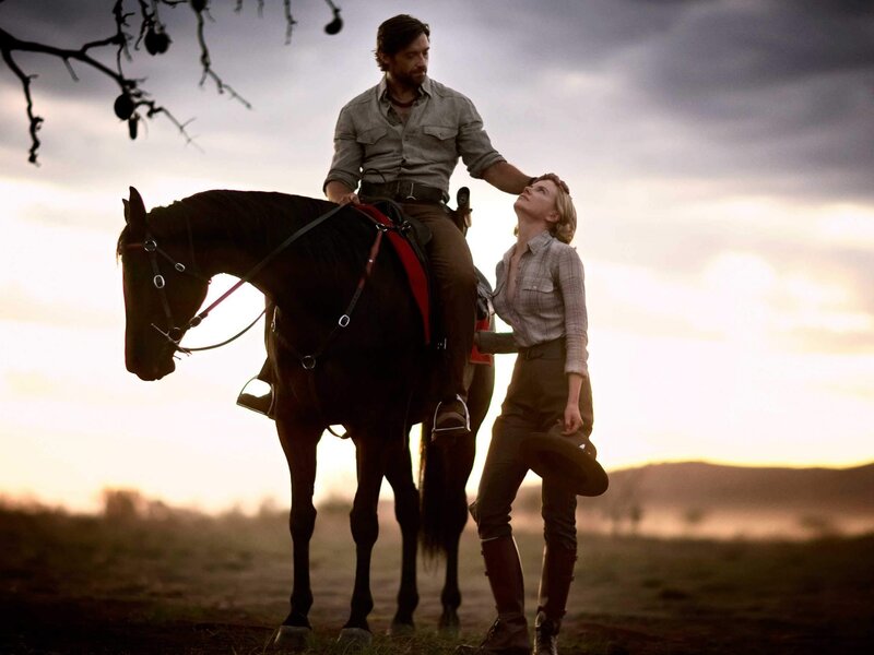 Man and Woman with Horse — Brown, Dramatic