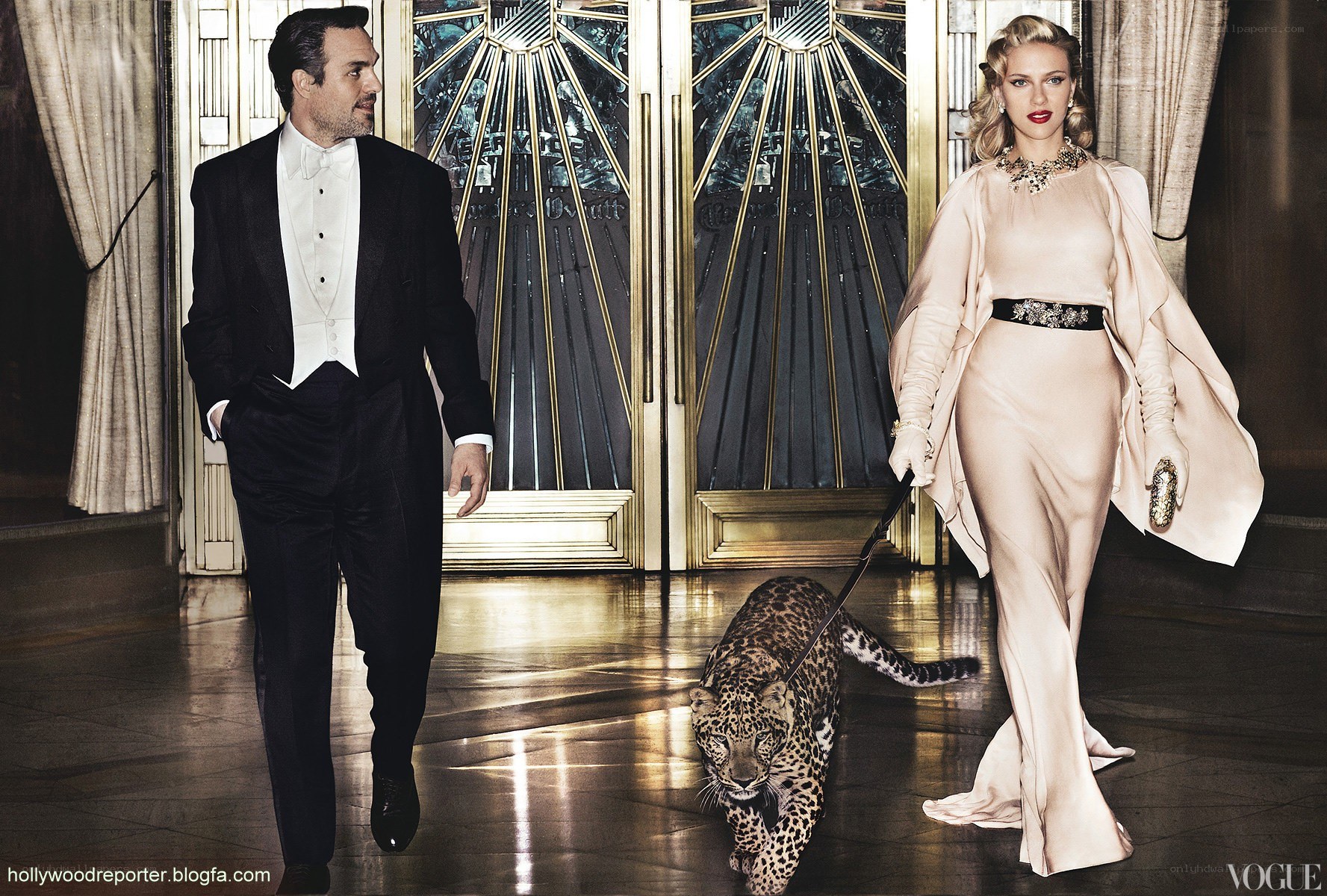 Man and woman with leopard