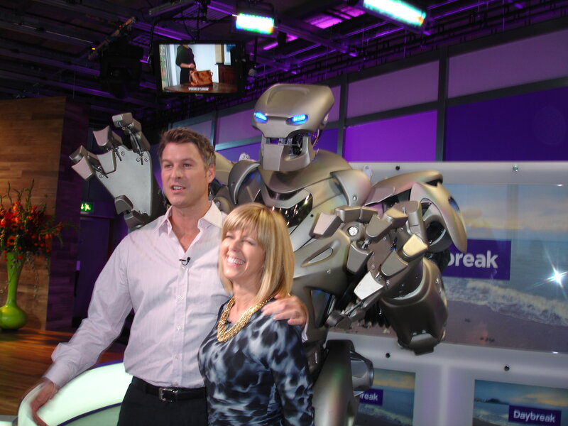 Man and Woman with Robot — Purple