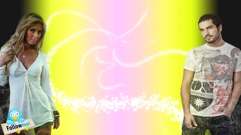 man and woman with sparkles