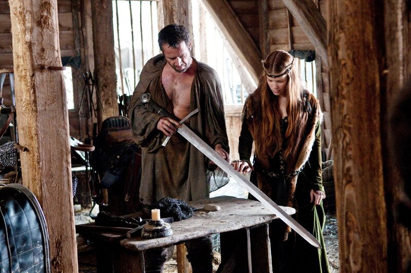 Man and Woman with Sword — Brown