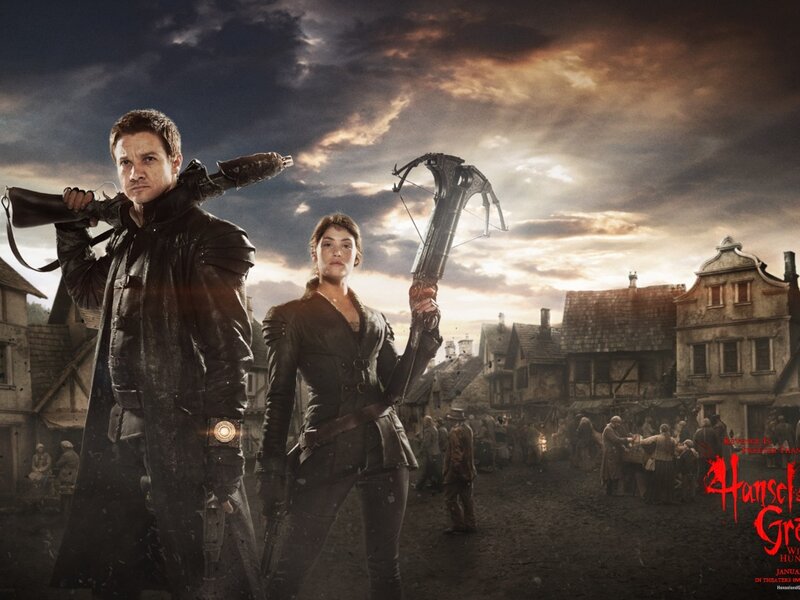 Man and Woman with Weapons — Brown, Dramatic, Sunset, Photograph
