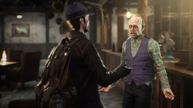 Man and Zombie in Bar