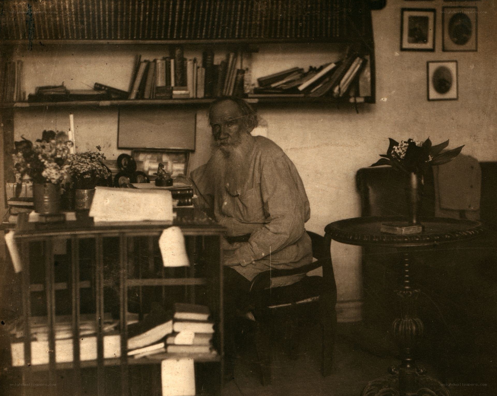 Man at a desk in a study
