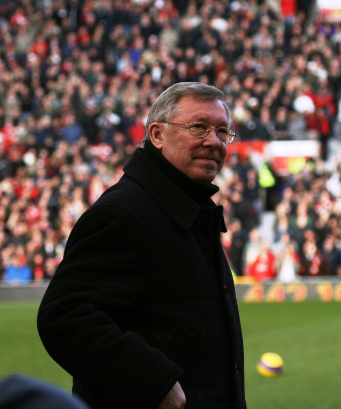 man at a football stadium