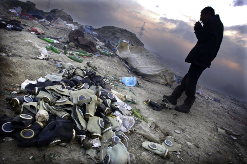 Man at a garbage dump