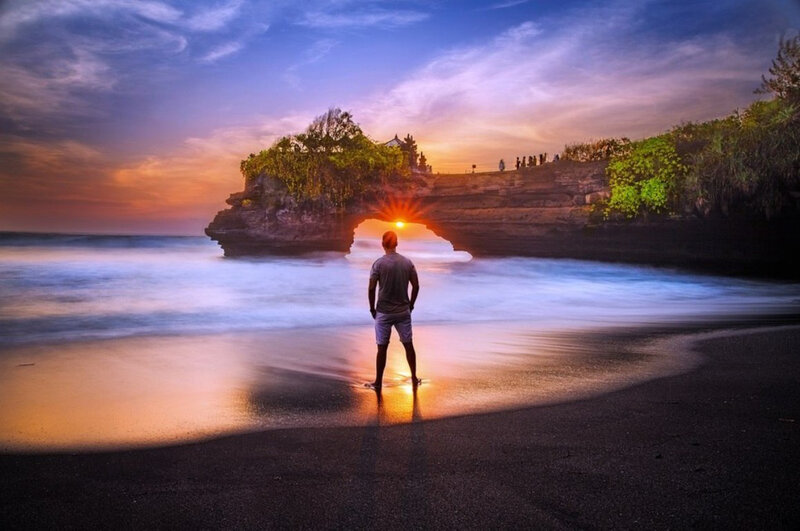 Man at Beach Temple