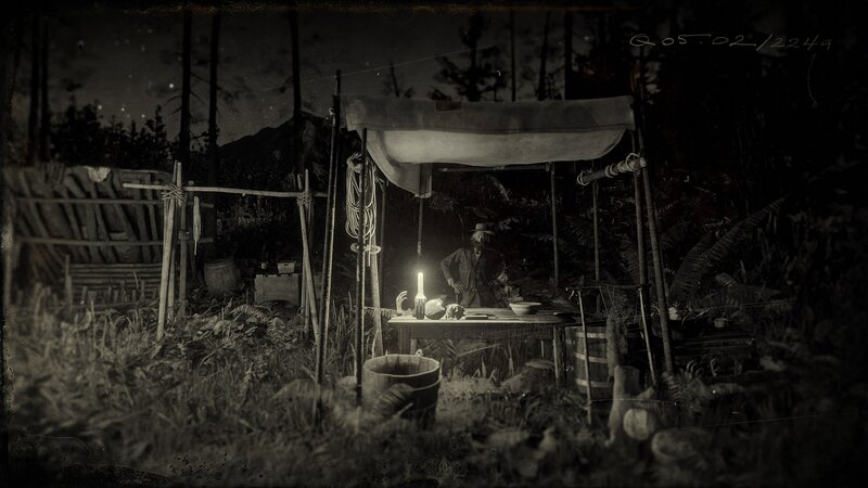 Man at Camp Table