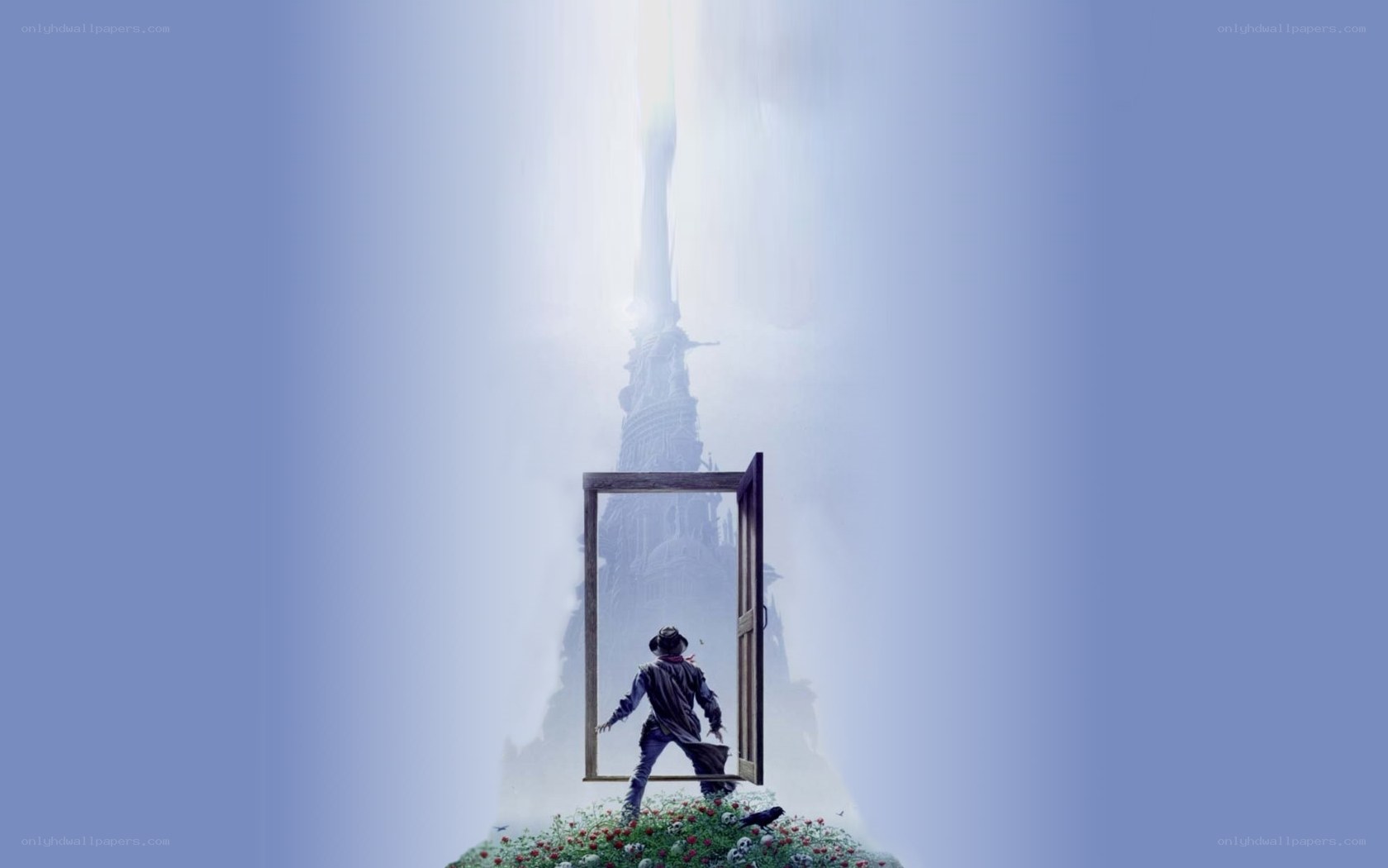 man at doorway to light