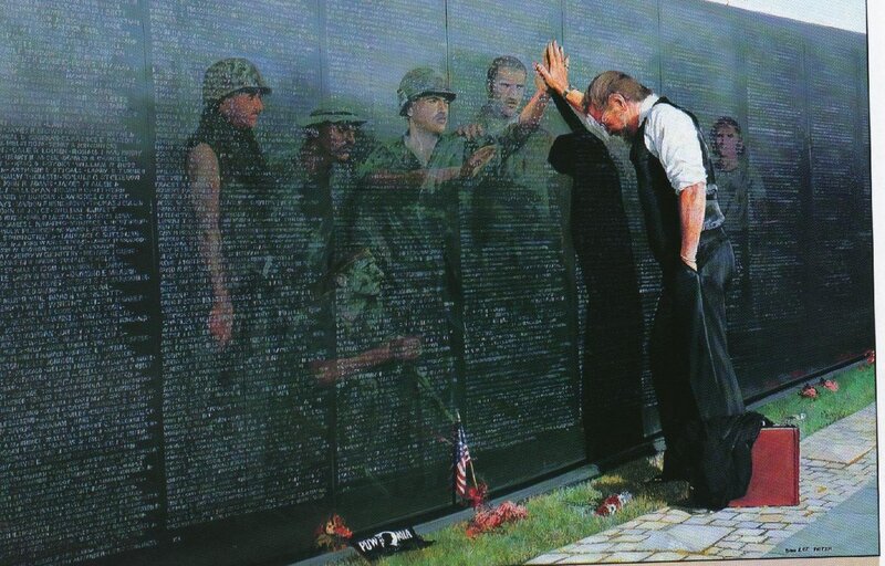 Man at Memorial Wall — Black