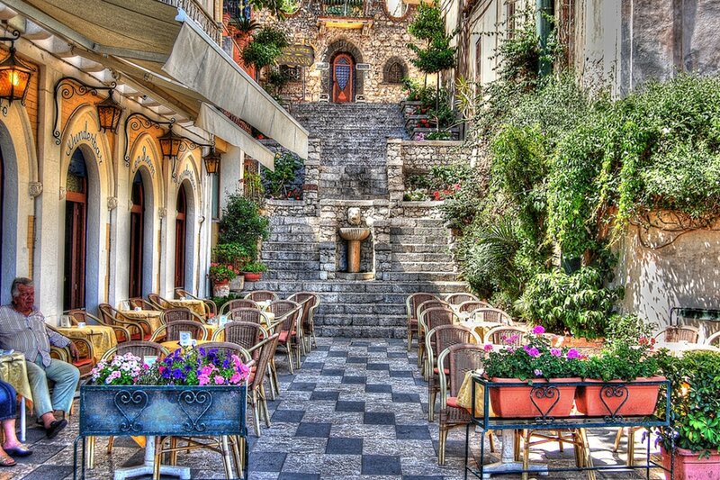 Man at Outdoor Cafe
