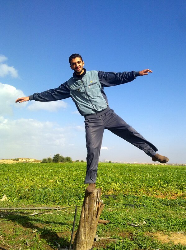 Man balancing on a post