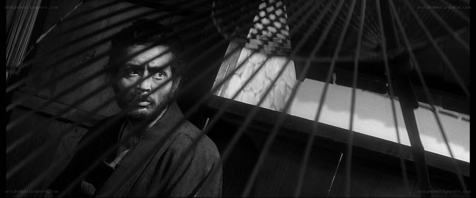 man behind bamboo screen