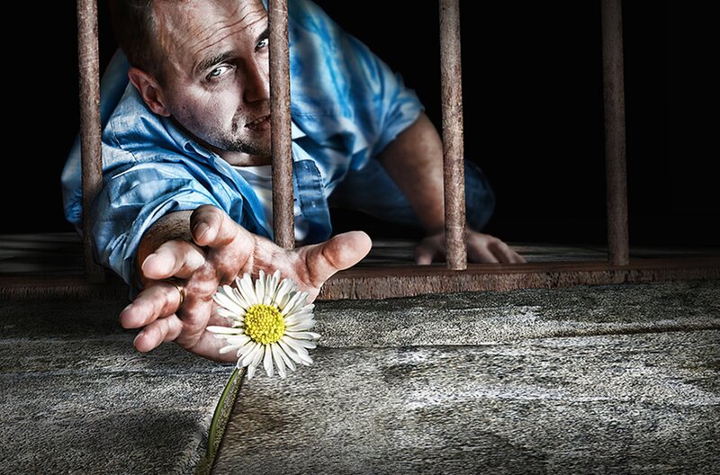 Man Behind Bars — Blue