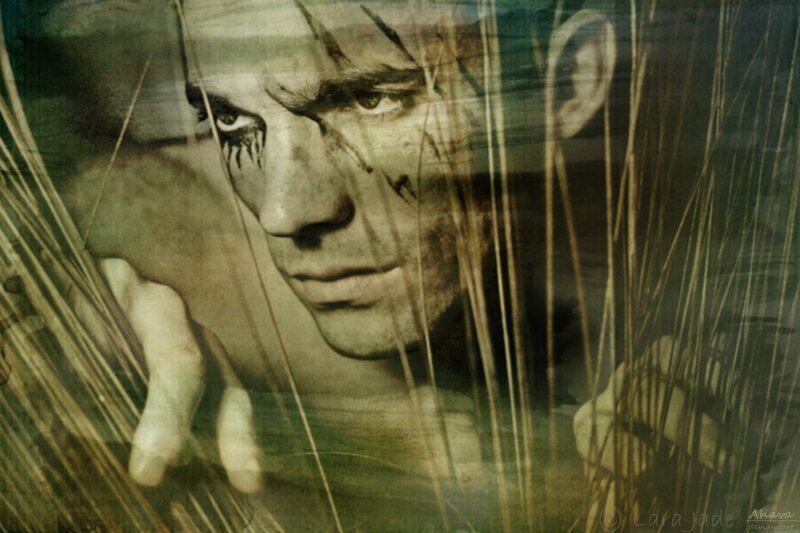 man behind reeds