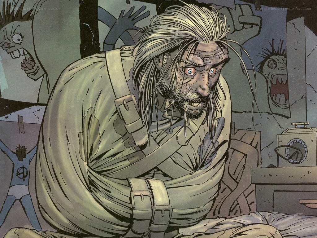 man bound in bandages
