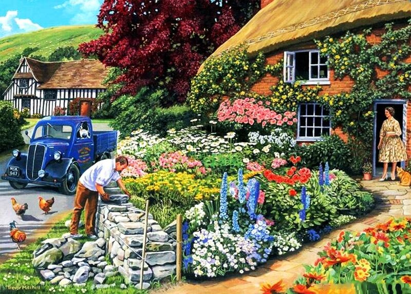 Man Building Stone Wall