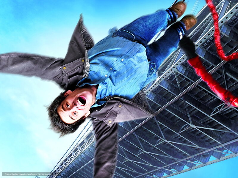 man bungee jumping