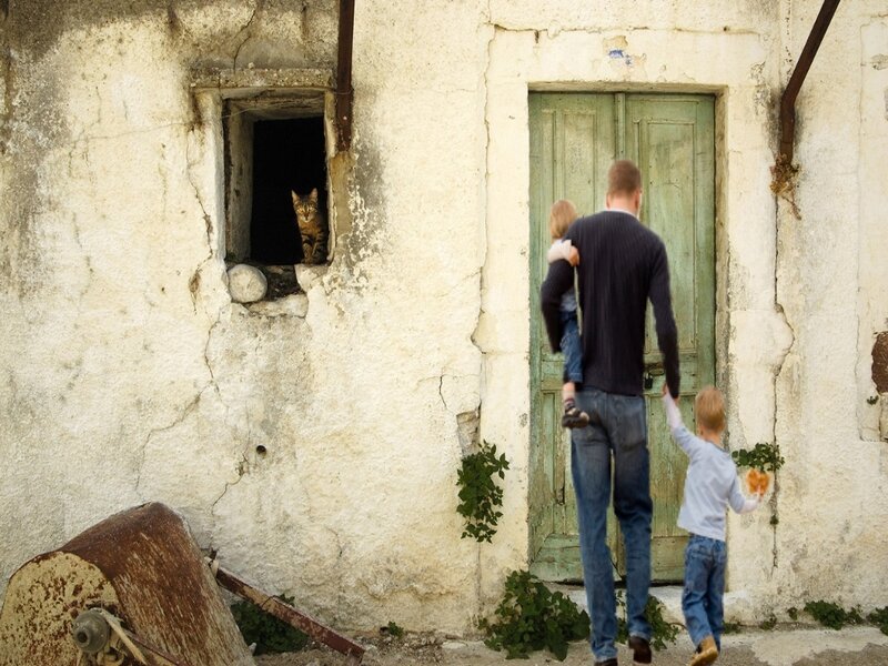 Man Carrying Children
