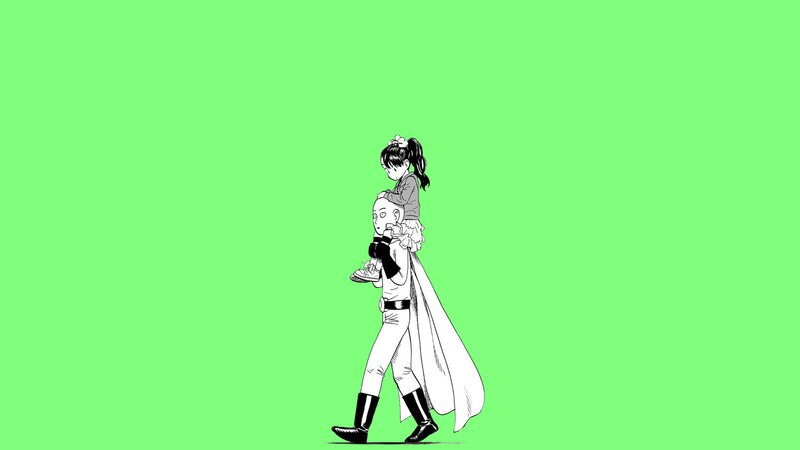 Man Carrying Girl on Shoulders