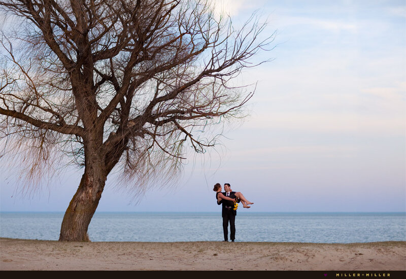 Man Carrying Woman — Blue, Serene
