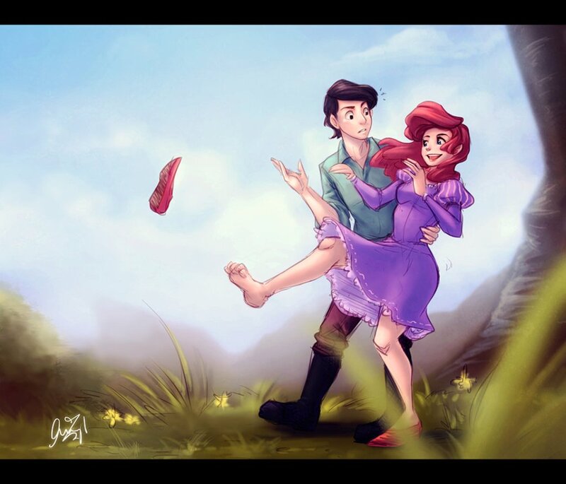 Man Carrying Woman — Purple, Playful
