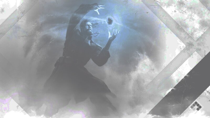 Man Casting Spell — Gray