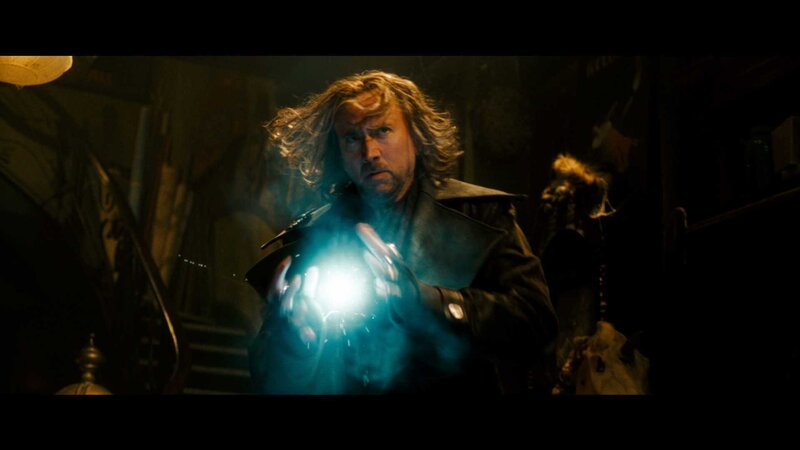 man casting spell with glowing orb