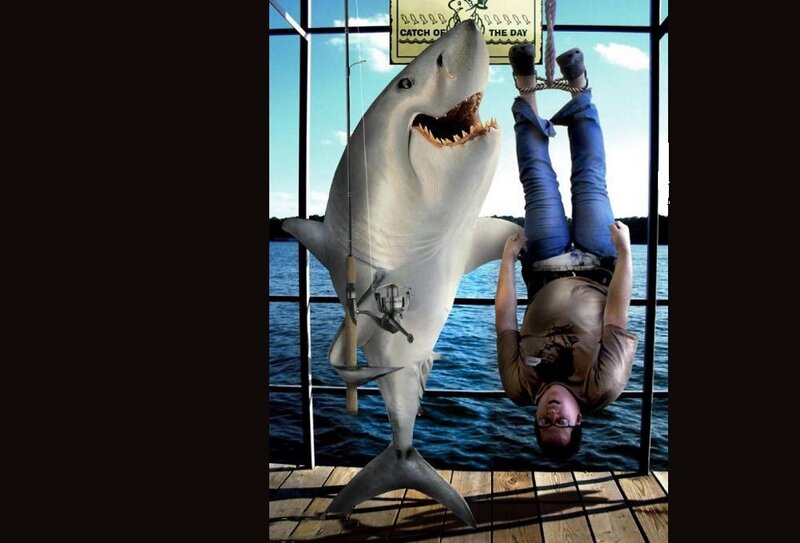 Man Caught by Shark