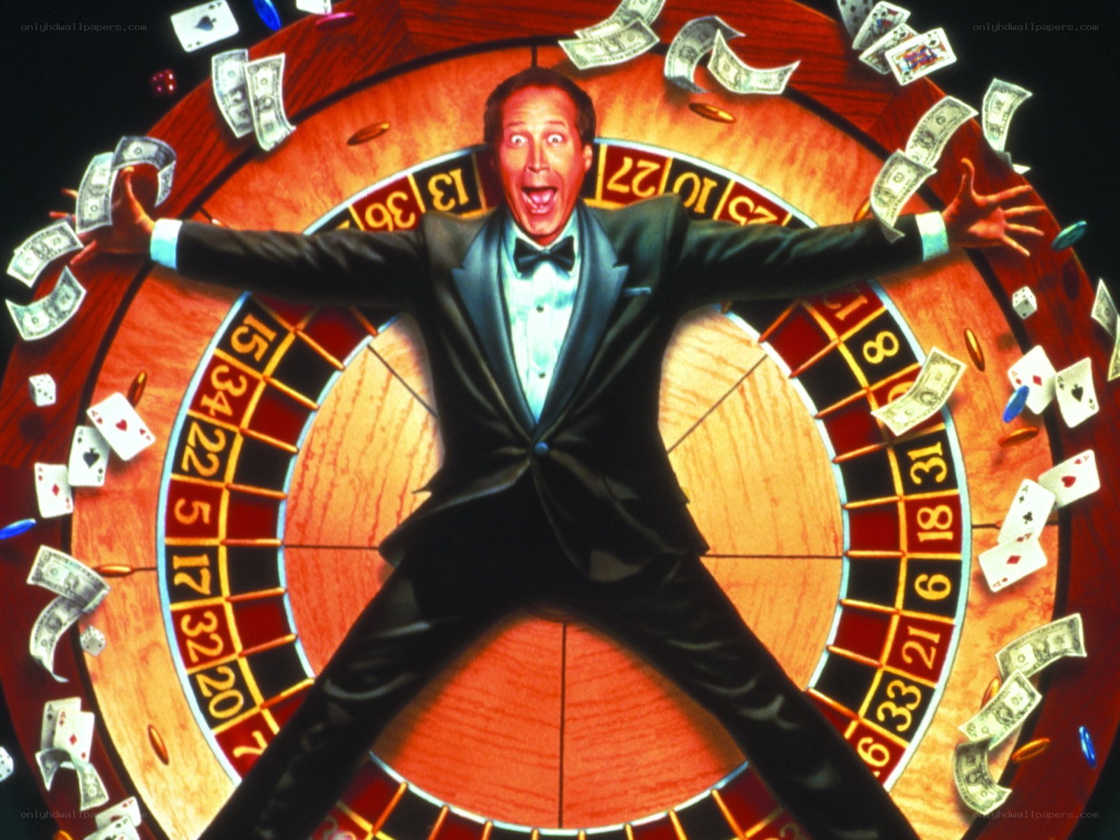 Man celebrating at roulette table