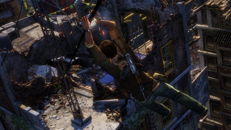 Man Climbing Rubble