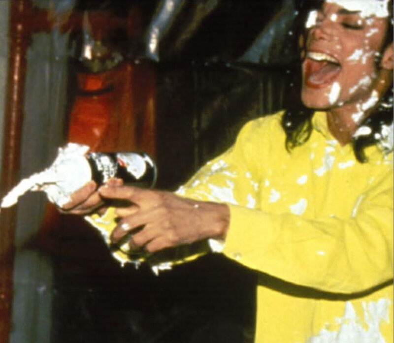 Man Covered in White Substance